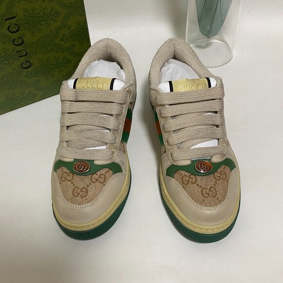 Gucci Brown Athletic Shoes with Distressed Finish🍒🍒🍒 - Picture 7 of 10